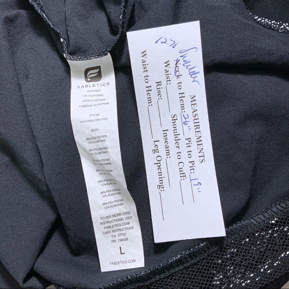 Fabletics strappy b/w tank size L - Picture 5 of 5